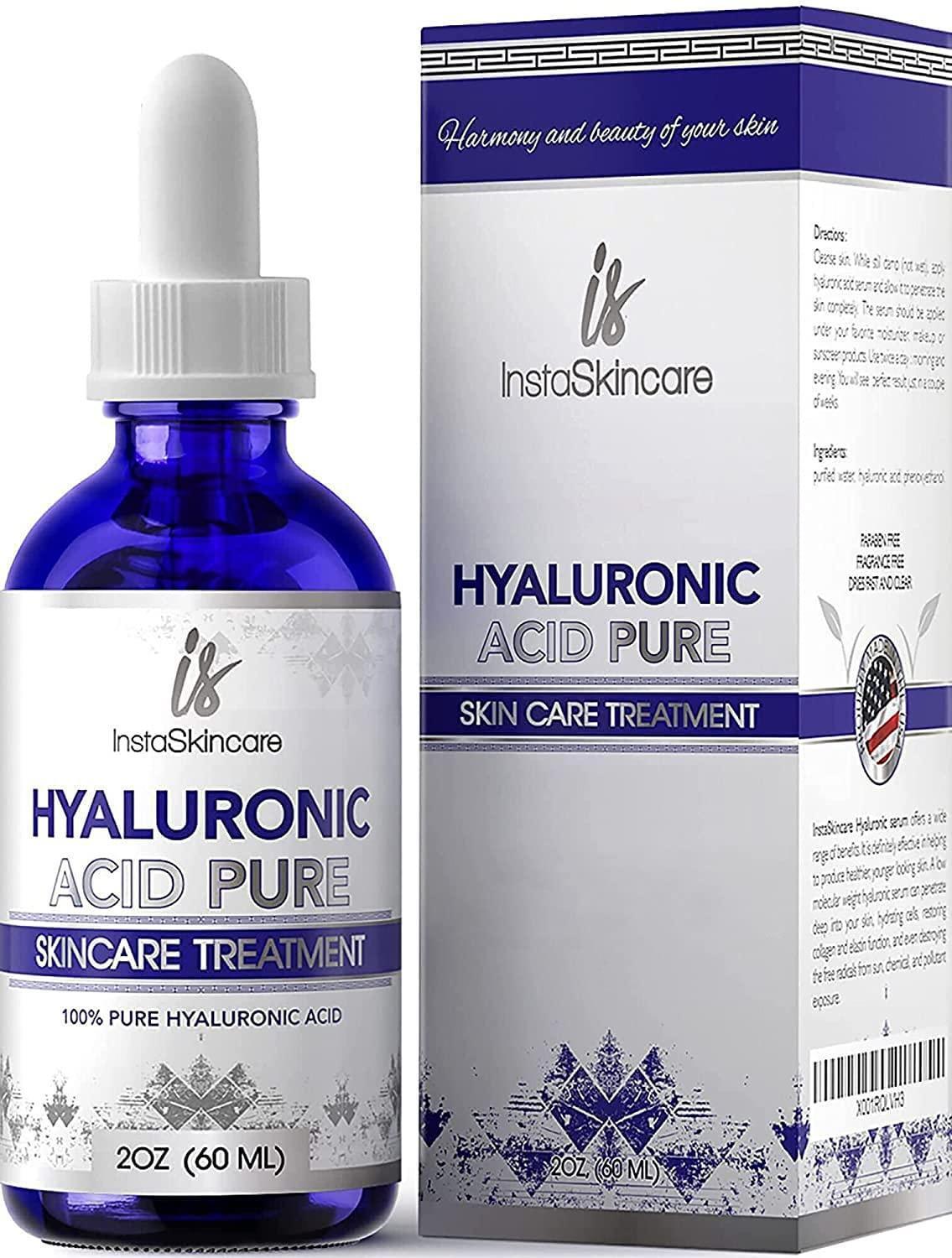 Pure Hyaluronic Acid Serum for Face 2 Oz Medical Quality Hydrating for Skin Lips