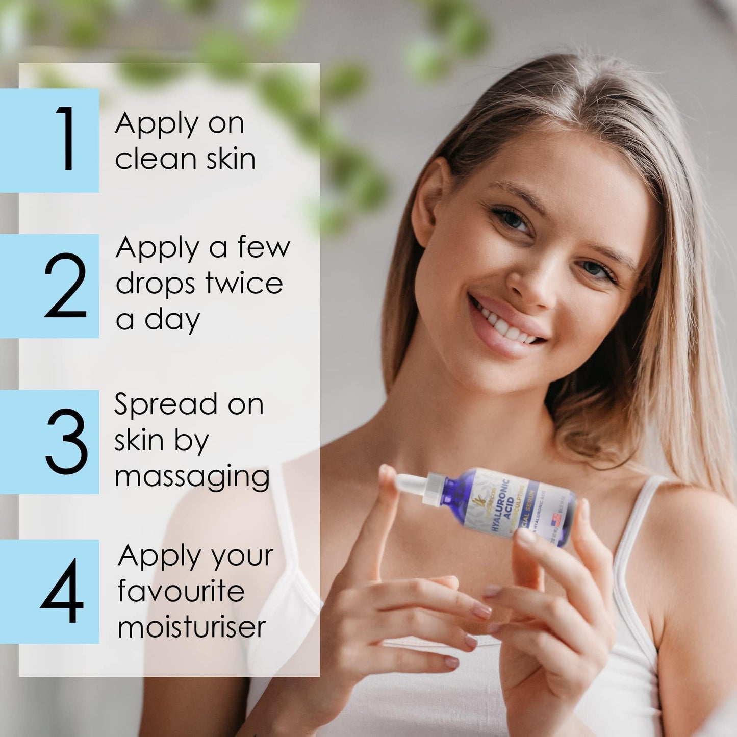 Pure Hyaluronic Acid Serum for Face 2 Oz Medical Quality Hydrating for Skin Lips
